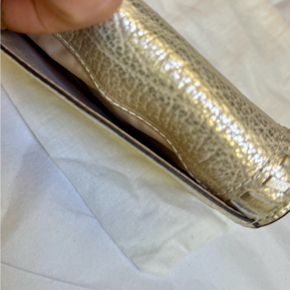 Coach almost vintage Silvery Gold Metallic whipstitch buckle wallet NWOT ⭐️🩶 - Picture 6 of 9